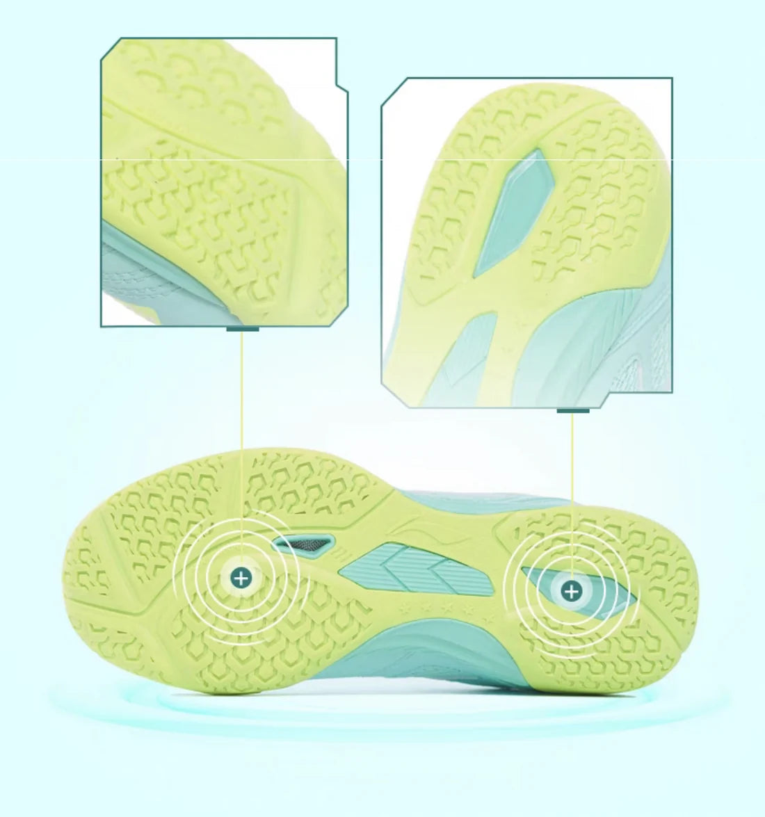 Li-Ning Unisex Tischtennisschuh Hawk Eye 2.0  - Grün
