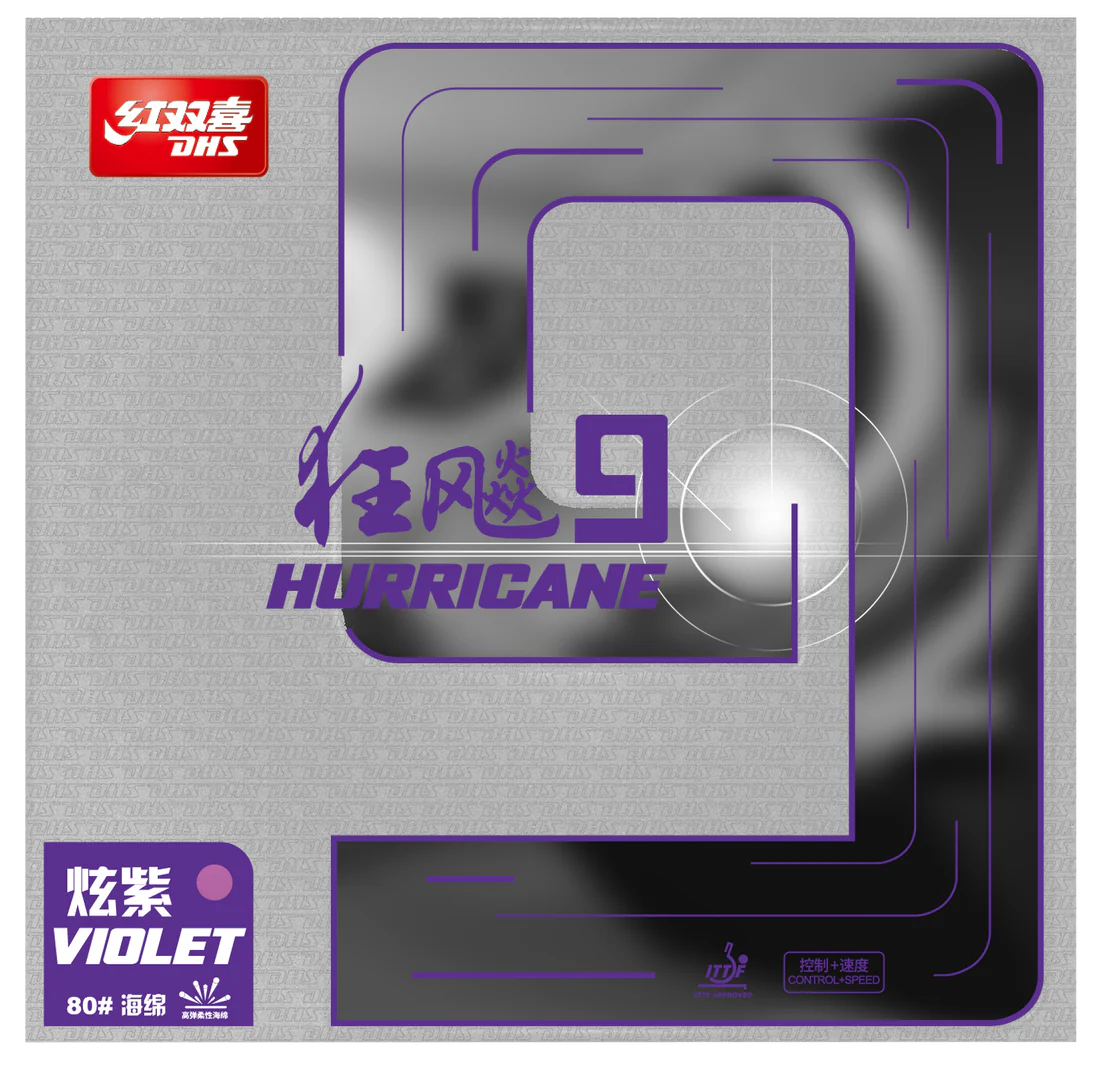 DHS Hurricane 9 2,15mm Mittel 38 Belag Violet